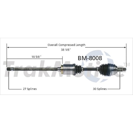 Surtrack Axle Cv Axle Shaft, Bm-8008 BM-8008